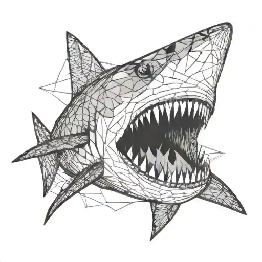 shark emerging tattoo design idea