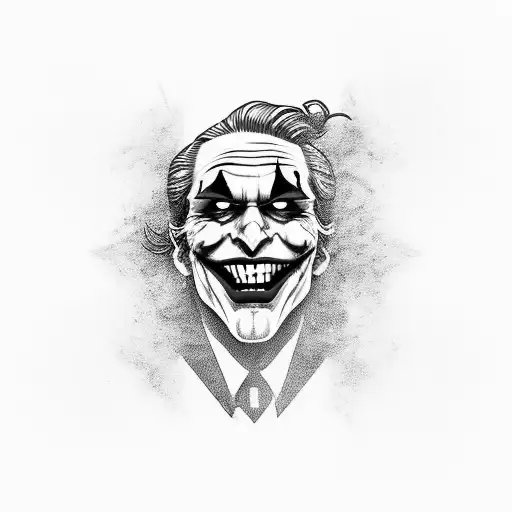 joker with hahaha all over  tattoo design idea