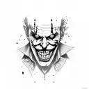 joker with hahaha all over  tattoo design idea