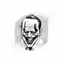 joker with hahaha all over  tattoo design idea
