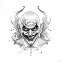 joker with hahaha all over  tattoo design idea