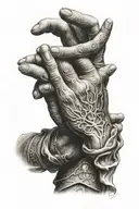 prayer hands holding tattoo design idea