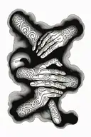 prayer hans touching fingers tattoo design idea