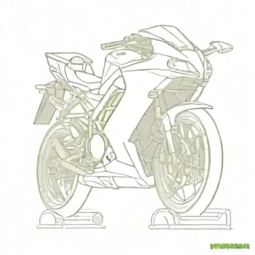 kawasaki ninja 250, side view, dotwork tattoo design idea