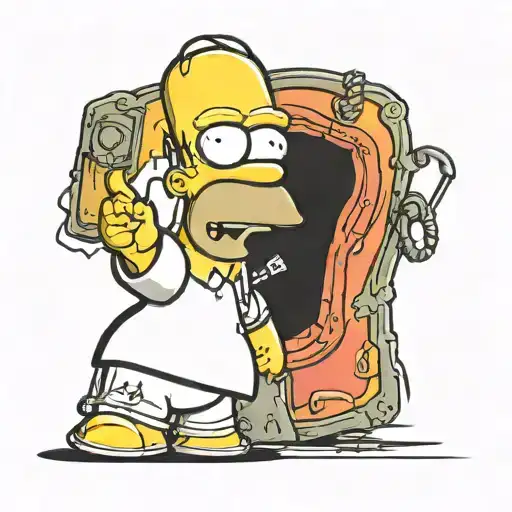 funny Homer Simpson tattoo design idea