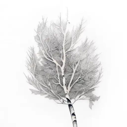 aspen tree branch tattoo design idea