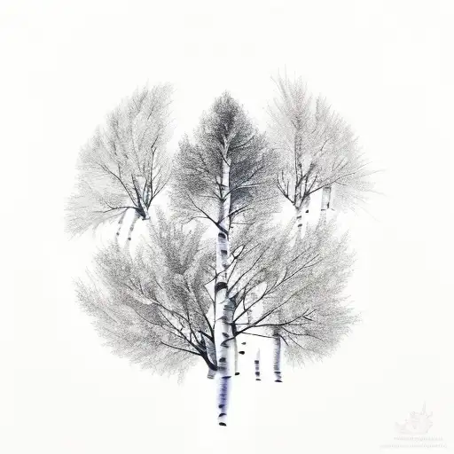 aspen tree branch tattoo design idea