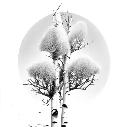 aspen tree branch tattoo design idea