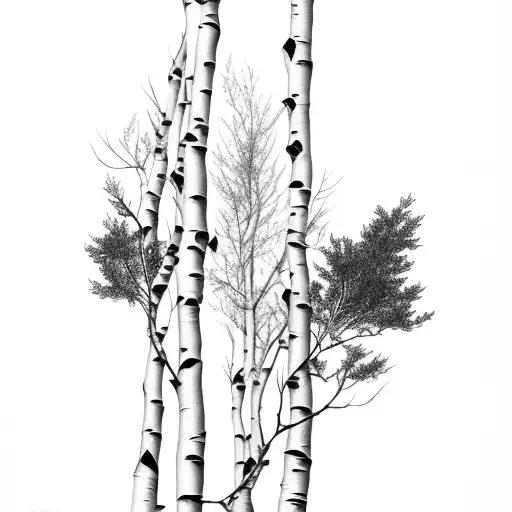 aspen tree tattoo design idea