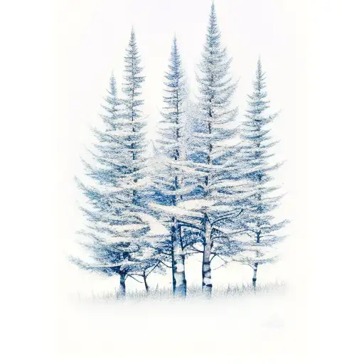 aspen trees tattoo design idea