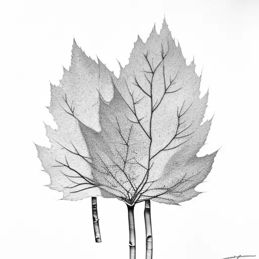 single aspen branch tattoo design idea