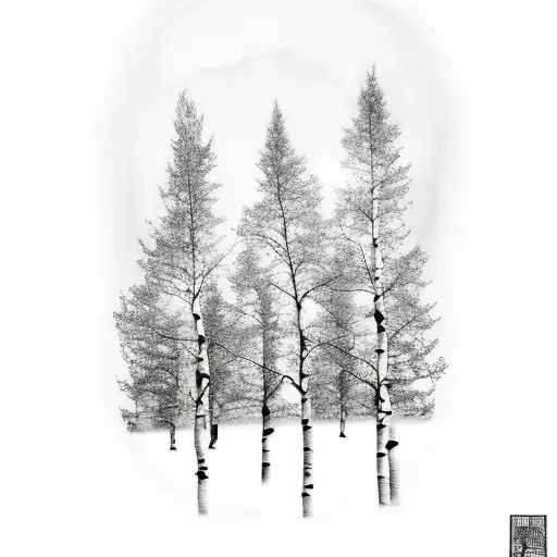 aspen trees tattoo design idea