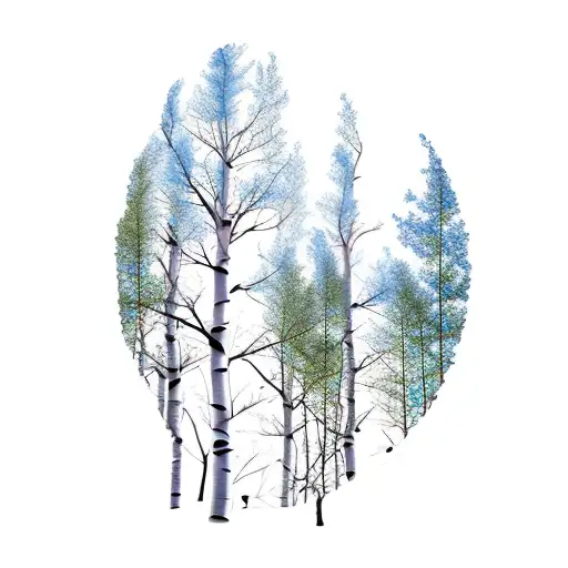 aspen trees tattoo design idea