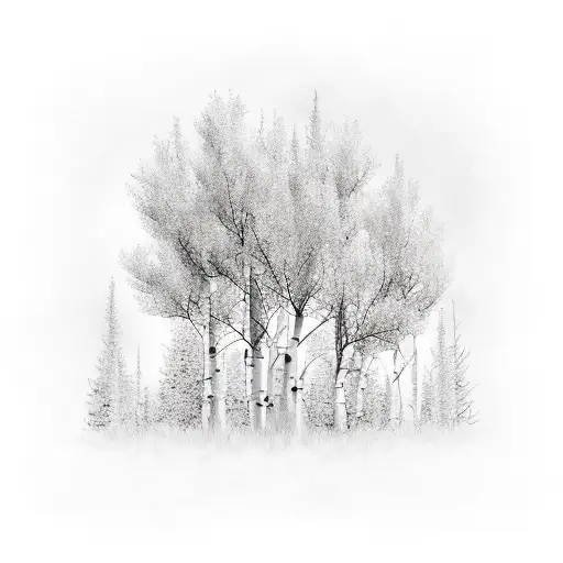 aspen trees tattoo design idea