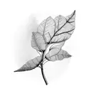 aspen branch leaf tattoo design idea