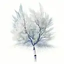 aspen tree branch with leaves tattoo design idea