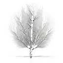 aspen tree branch with leaves tattoo design idea