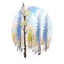 aspen trees tattoo design idea