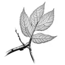 aspen branch leaf tattoo design idea
