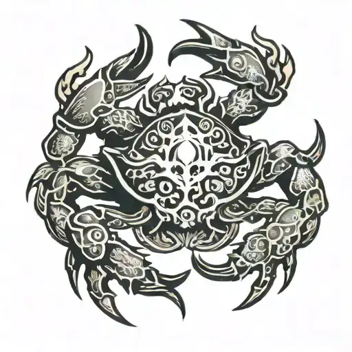 fish bull crab  tattoo design idea