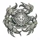 fish bull crab  tattoo design idea