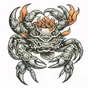 fish bull crab  tattoo design idea