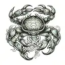 fish bull crab  tattoo design idea