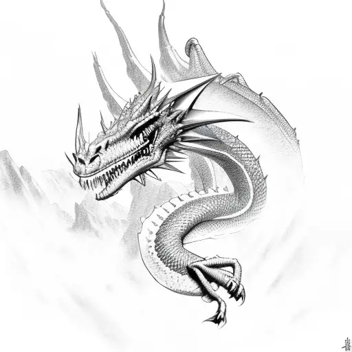 caraxes dragon  tattoo design idea