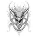 caraxes dragon  tattoo design idea