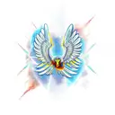 hawk with phoenix wings tattoo design idea