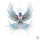 hawk with phoenix wings tattoo design idea