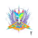 hawk with phoenix wings tattoo design idea