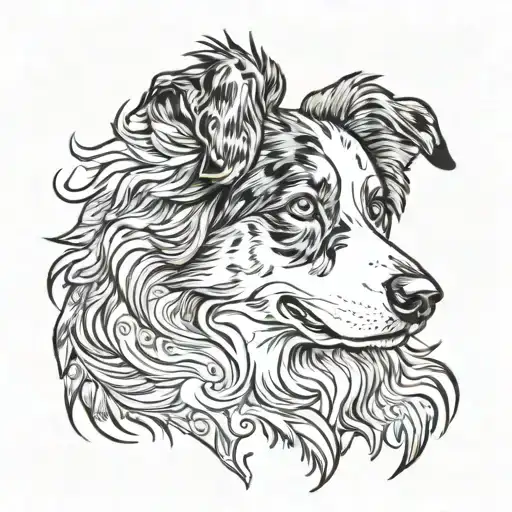 Australian shepherd tattoo design idea