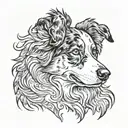 Australian shepherd tattoo design idea