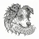 Australian shepherd tattoo design idea