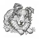 Australian shepherd tattoo design idea