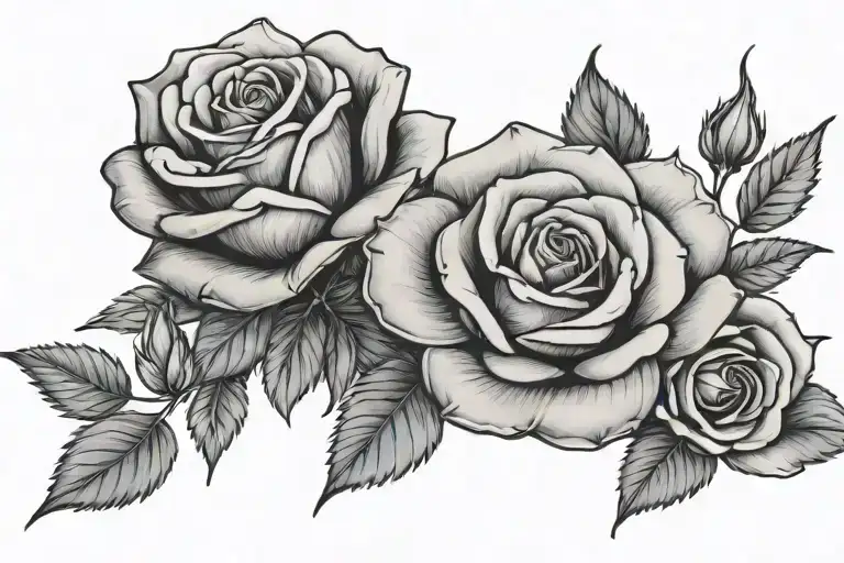 black roses tattoo design idea