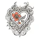 anmol preet text with a heart tattoo design idea