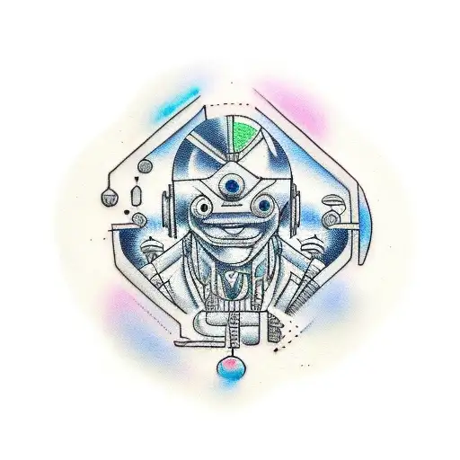 Runner transformed into a futuristic cyborg tattoo design idea