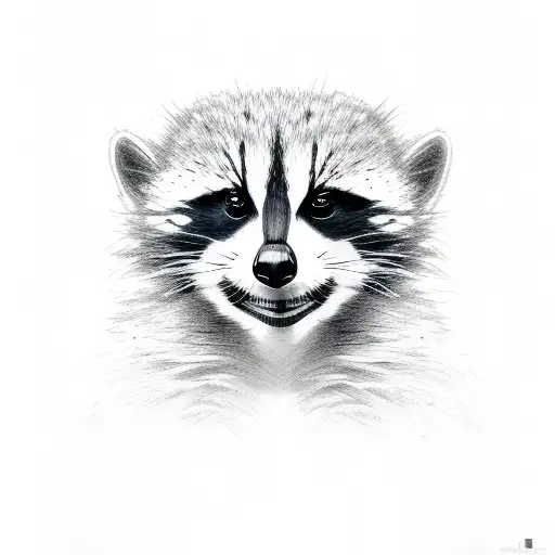 taliban racoon tattoo design idea