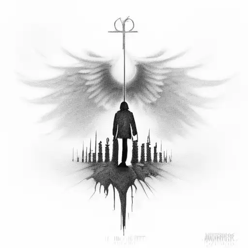 Lyrics "I am not afraid to keep on living, I am not afraid to walk this world alone." in a my chemical romance style tattoo design idea