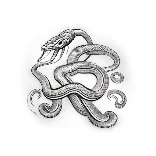 ancient greece snake tattoo design idea