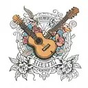 music and haiti tattoo design idea