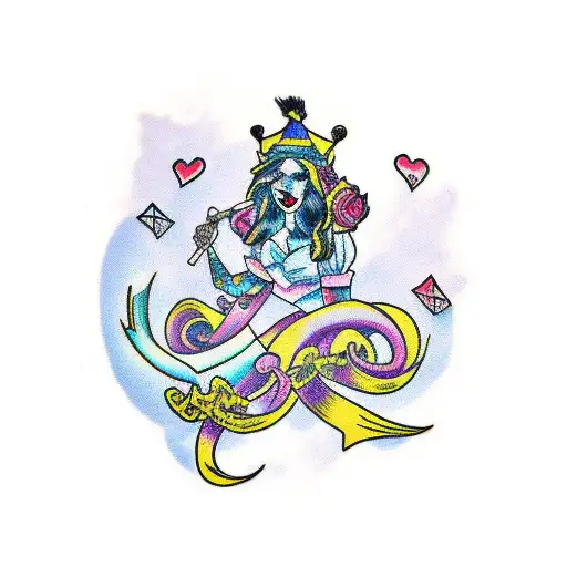 Alice in wanderland tattoo design idea