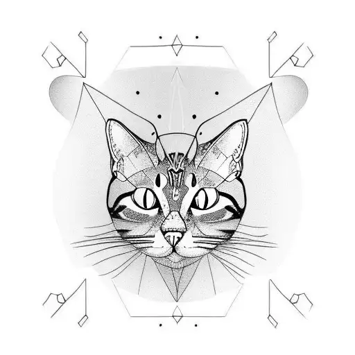 Cat with butterfly on nose tattoo design idea
