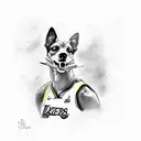 24, kobe bryant and chihuahua dog tattoo design idea