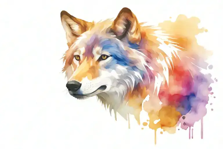wolf head tattoo design idea