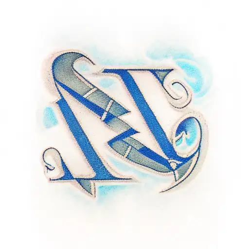 a large z with the number 22 and letters SS next to it or below it tattoo design idea