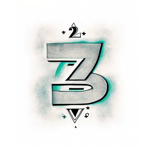 a large letter "z" with the number "22" below it and below the number 22 letters "SS" below it tattoo design idea