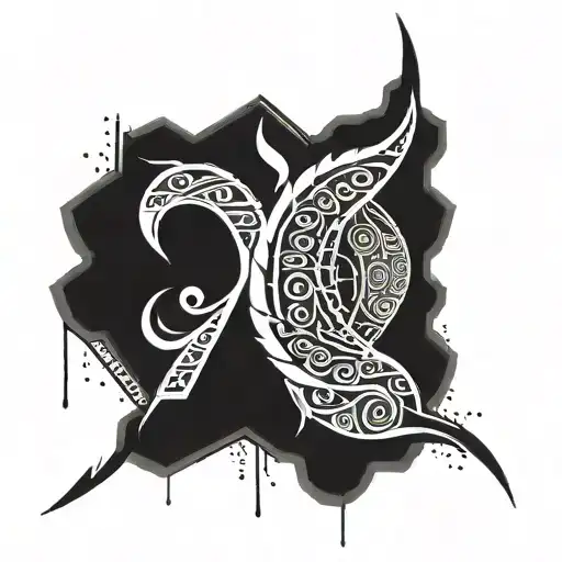 Combine Mauri tribal patterns with delicate Isimler script for a unique tattoo tattoo design idea